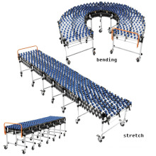 Customizable telescopic roller skate conveyor for material handling